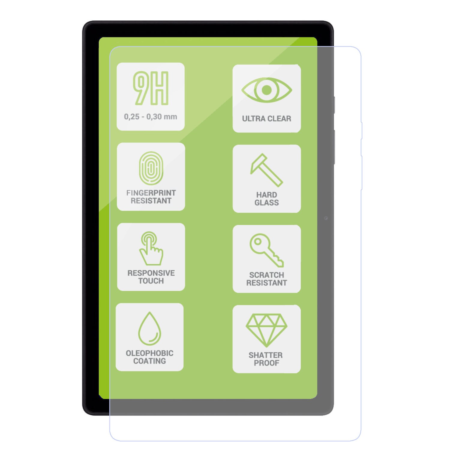 F&uuml;r Samsung Galaxy Tab S10 Lite / S10 FE / S9 FE H9 Hart Glas Schutz - Bild 1