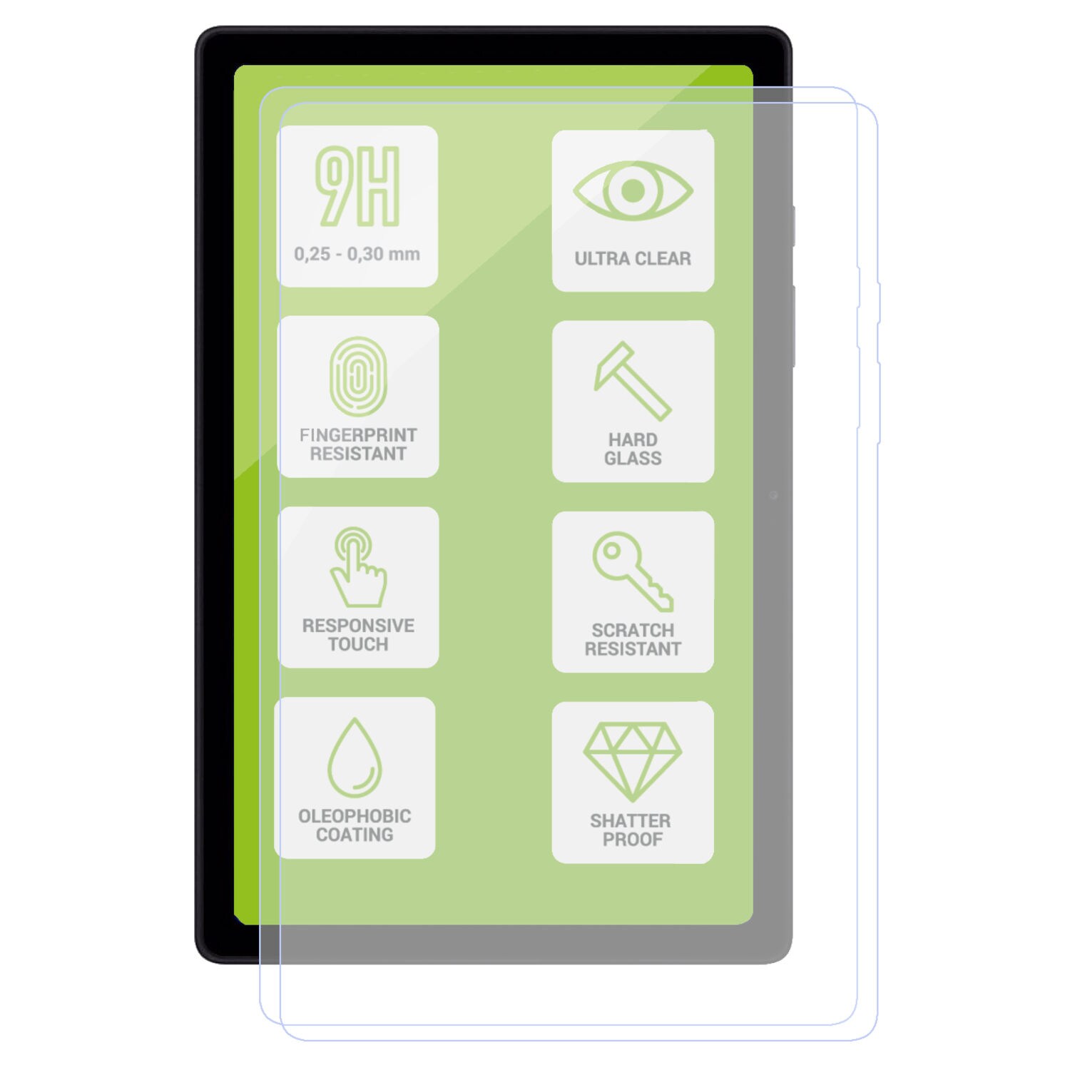 F&uuml;r Samsung Galaxy Tab S10 Plus / S9 Plus FE Plus 2x Hart Glas - Bild 1