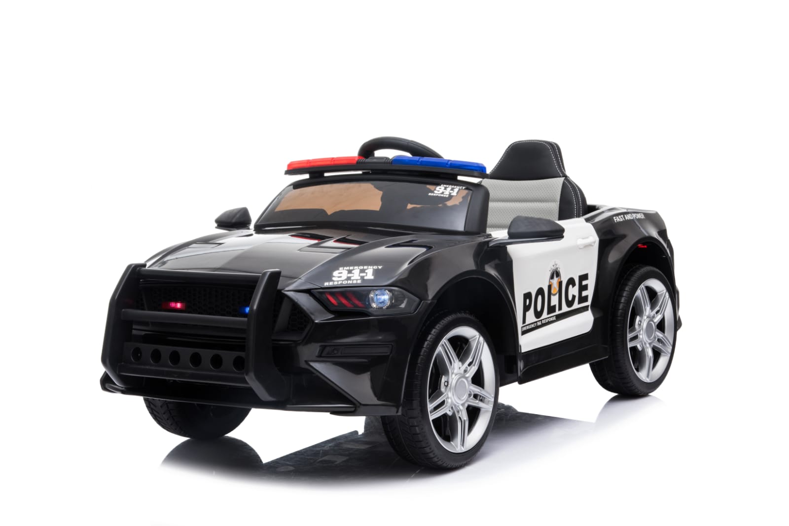 Kinderfahrzeug Elektro Auto Kinder Auto Polizei Design 12V 2x35W 2,4Ghz USB MP3 Sirene - Bild 1