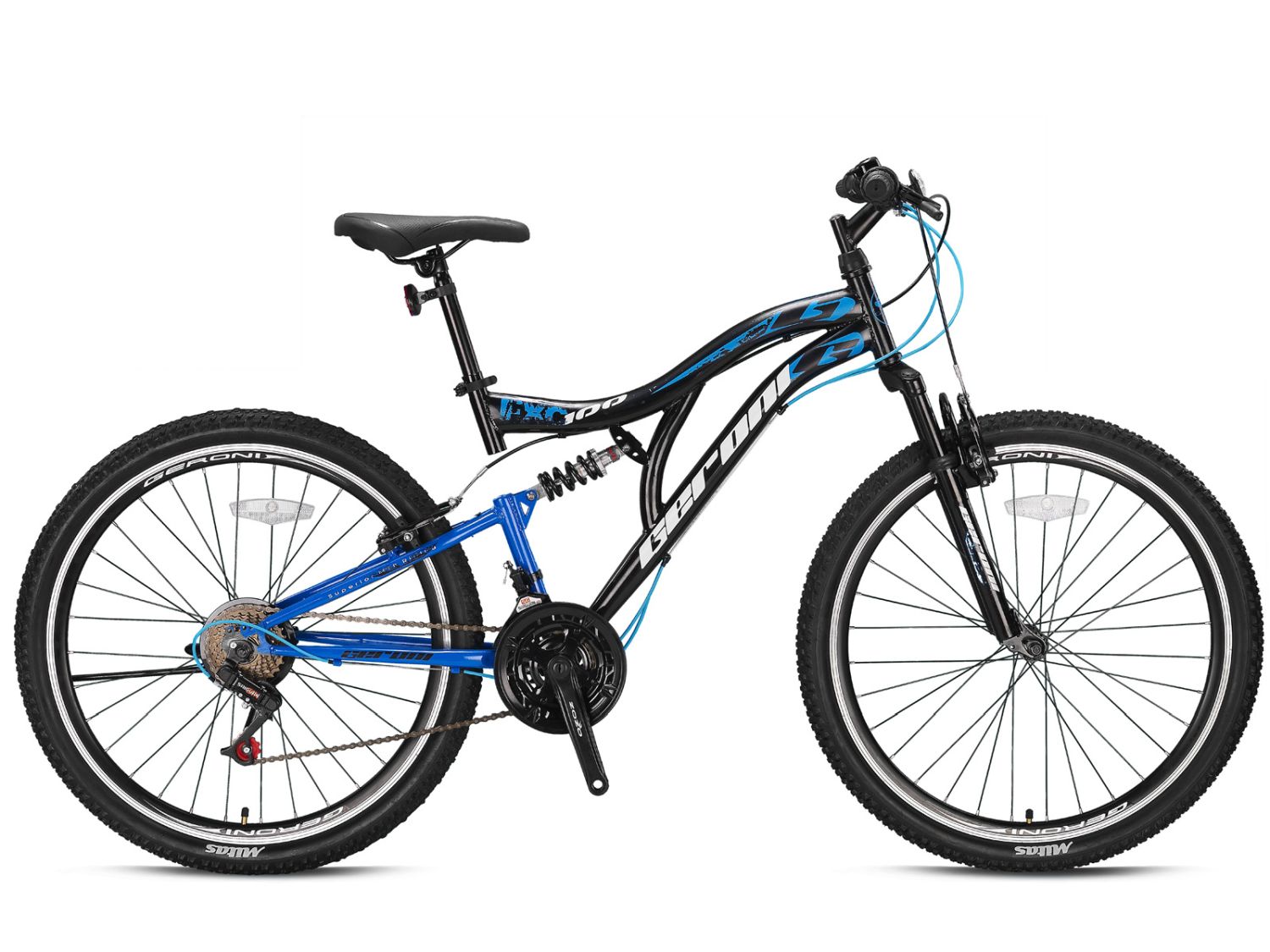 26" Mtb Fully Mountainbike 26Zoll Fahrrad Vollfederung Crossrad 21Gang Blau - Bild 1
