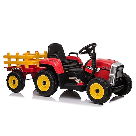 Kinder Elektroauto Traktor+Anhänger Kinderauto Kinderfahrzeug Elektro  2x25 W