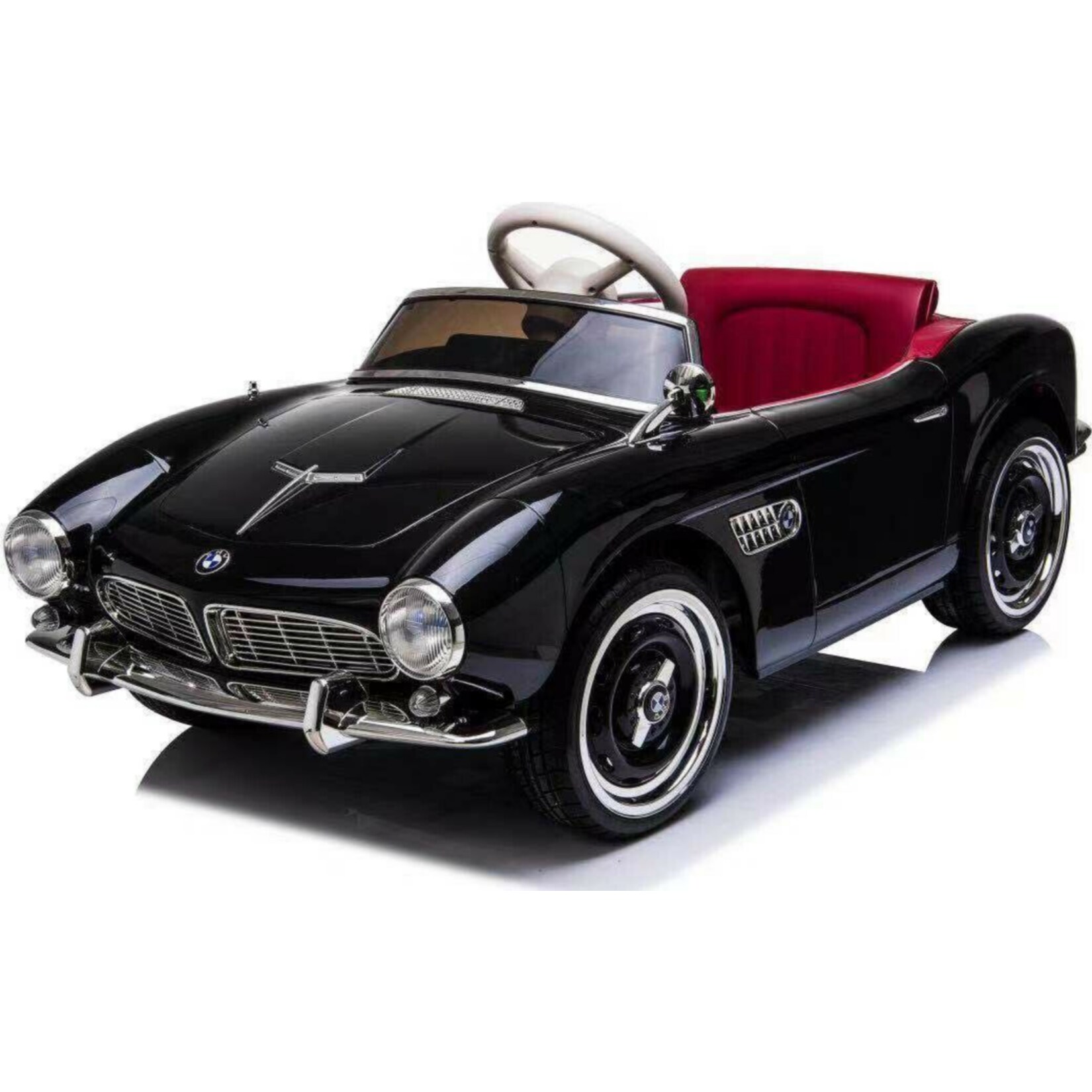 Kinder Elektro Auto Oldtimer BMW Retro 507 Kinder Auto EVA Leder USB Mp3 - Bild 1