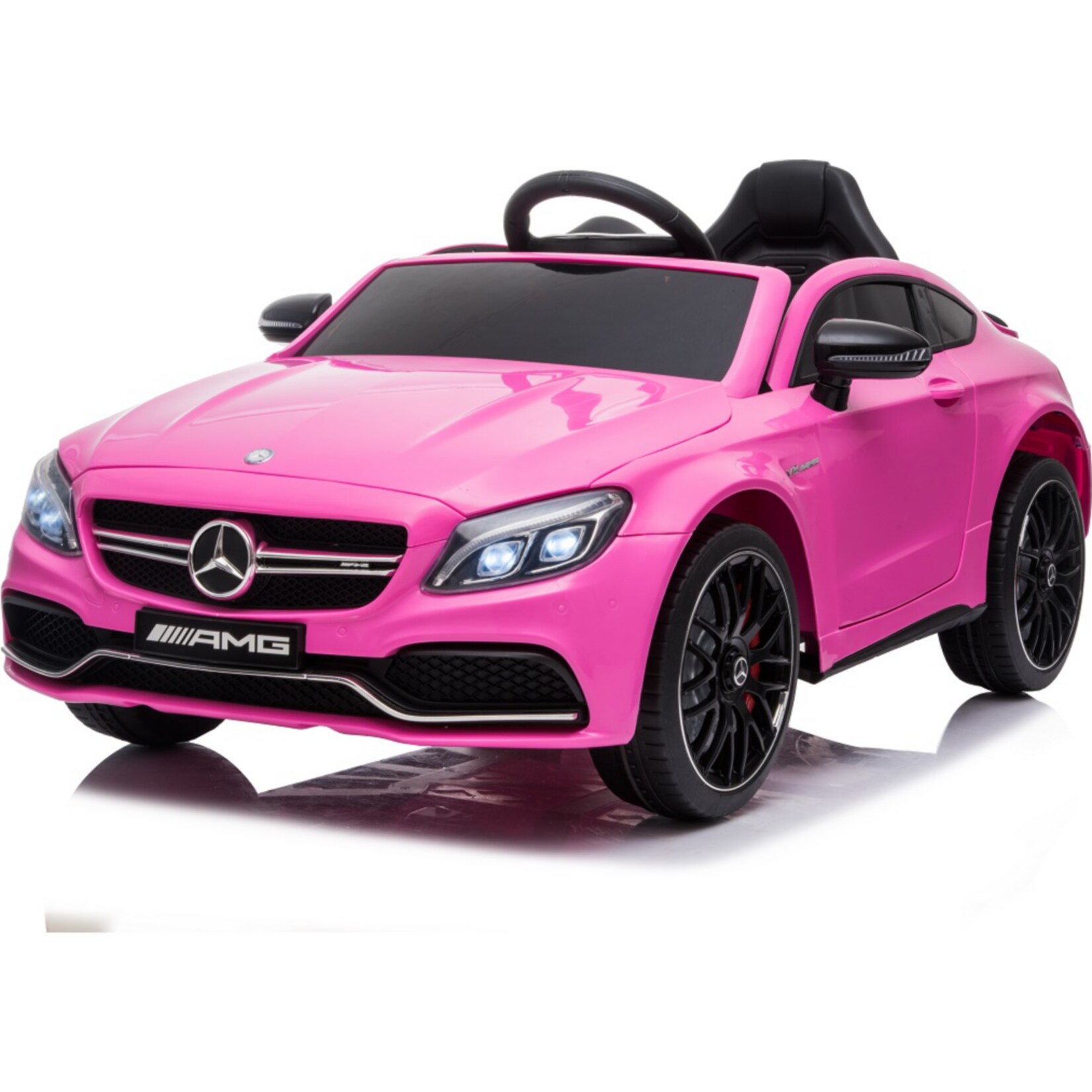 Kinder Elektro Auto Mercedes Kinderauto C63 Amg Eva Leder Led Usb Mp3 Pink - Bild 1