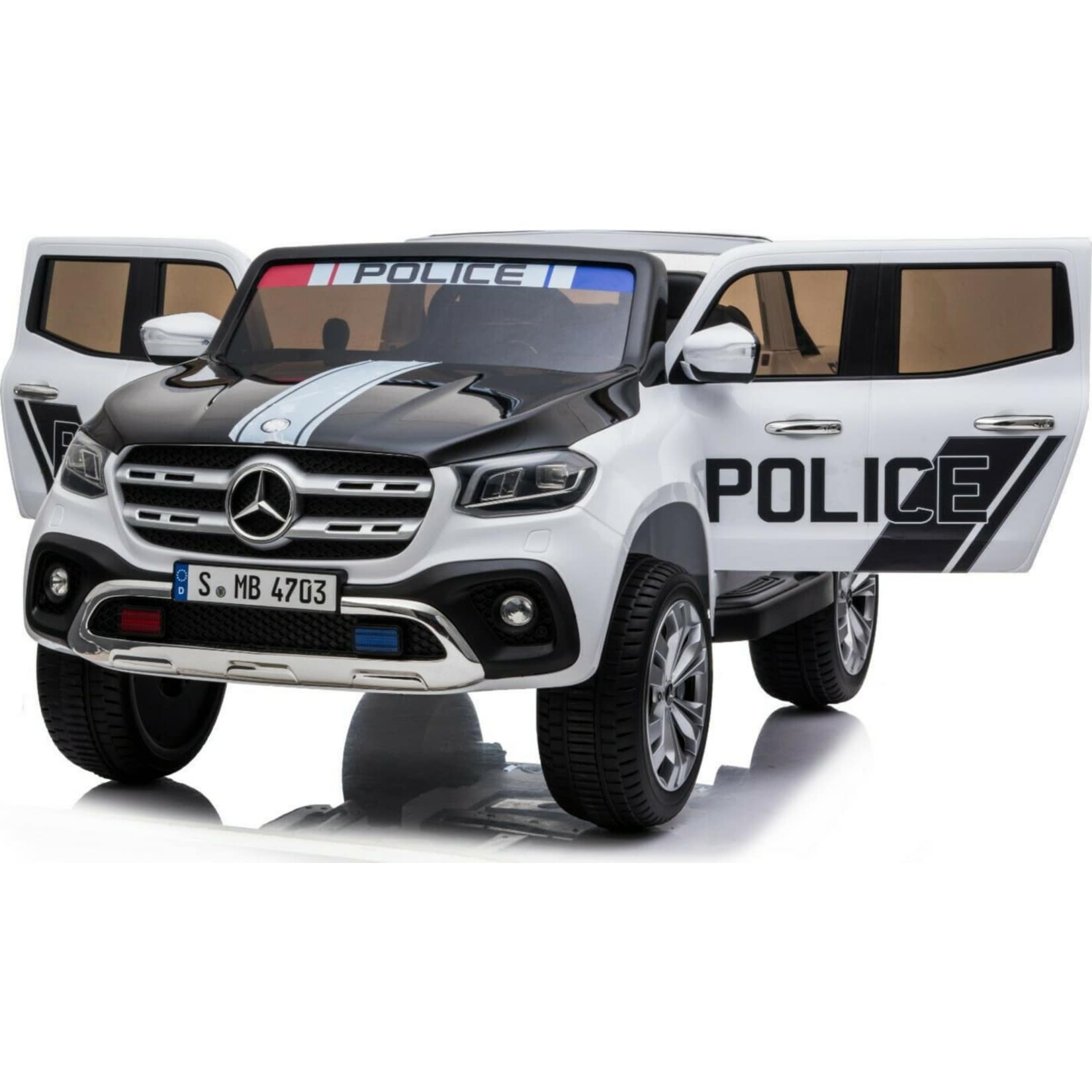 Kinder Elektroauto Polizei Mercedes Benz X Klasse Allrad 4x45w Wippfunktion Online Kaufen Bei Netto