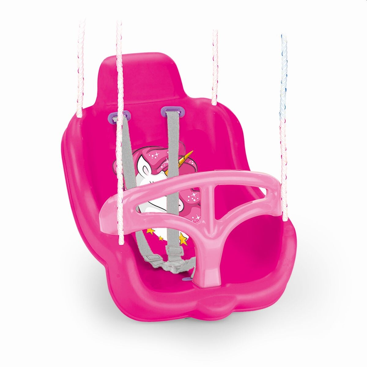 Unicorn Einhorn Babyschaukel Sicherheitsschaukel mit hoher R&uuml;ckenlehne extra Sicherheitsgurt - Bild 1