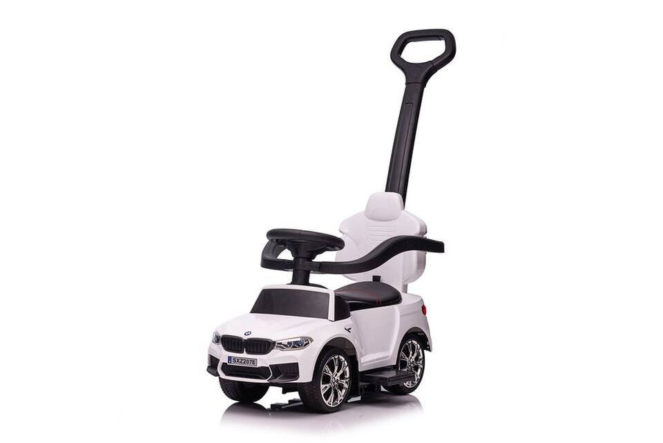 4in1 Kinder Rutschauto BMW M5 Rutscher Schiebestange MP3 Kinderauto wei&szlig; - Bild 1