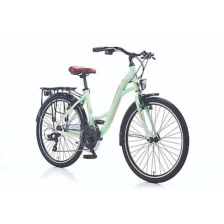 26" Zoll Alu City Bike Mädchen Fahrrad Aluminium Shimano 21 Gang RH 13-14" - Bild 1