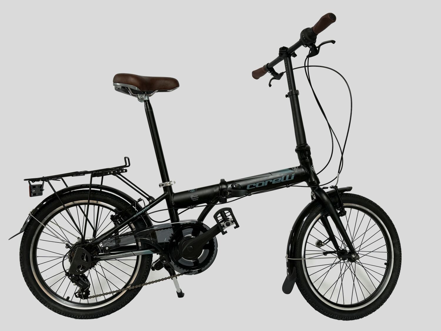 20 Zoll Alu Faltrad Klapprad Shimano 7-Gang-Schaltung Klappfahrrad Schwarz-Blau - Bild 1