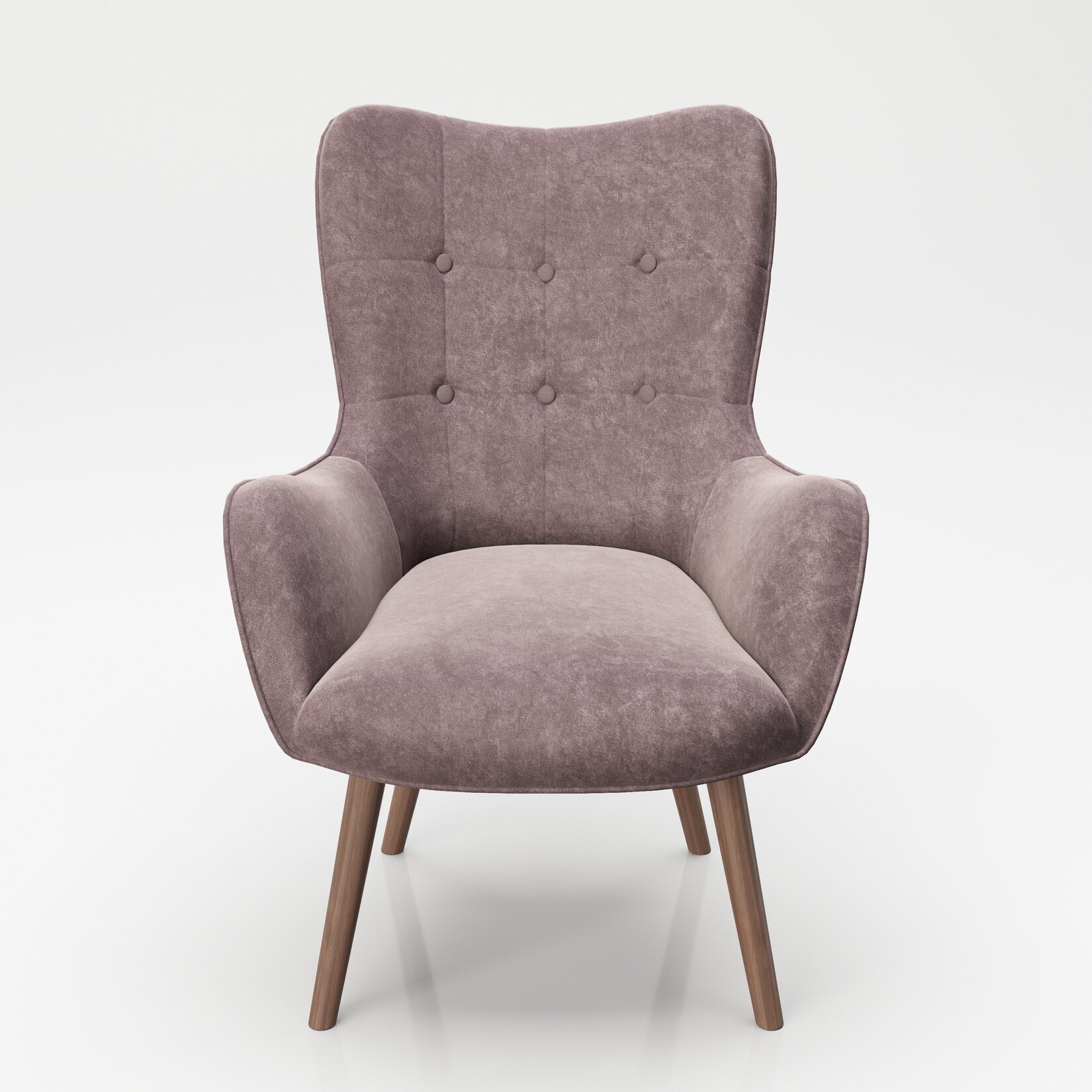 PLAYBOY – Sessel „BRIDGET“ gepolsterter Lehnensessel, Samtstoff in Rosa mit Massivholzfüssen, Retro-Design | 07640136869466