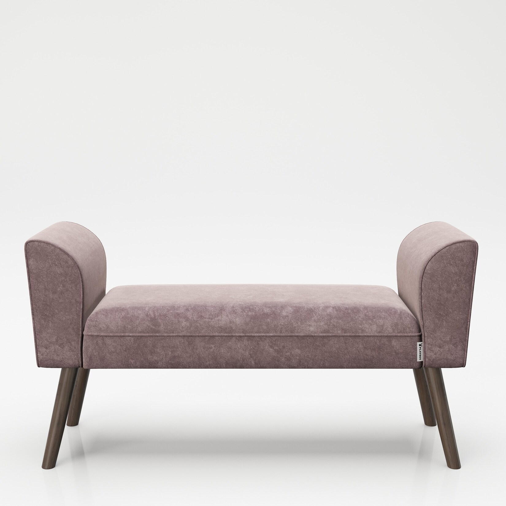 PLAYBOY – Sitzbank „TIFFANY“ gepolsterte Bank mit Samtüberzug in Rosa, Massivholzfüssen, Retro-Design | 07640136870141