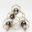 PLAYBOY - Weinregal "GLORIA" für 6 Flaschen, geometrische Form, goldenes Metallgestell, Retro-Design