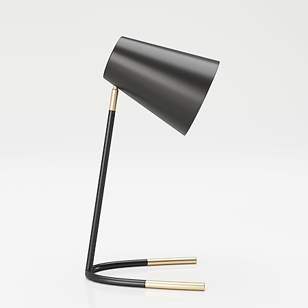PLAYBOY - Tischlampe "AMELIA" aus Metall, schwarz mit Gold Akzenten, Retro-Design - Bild 1