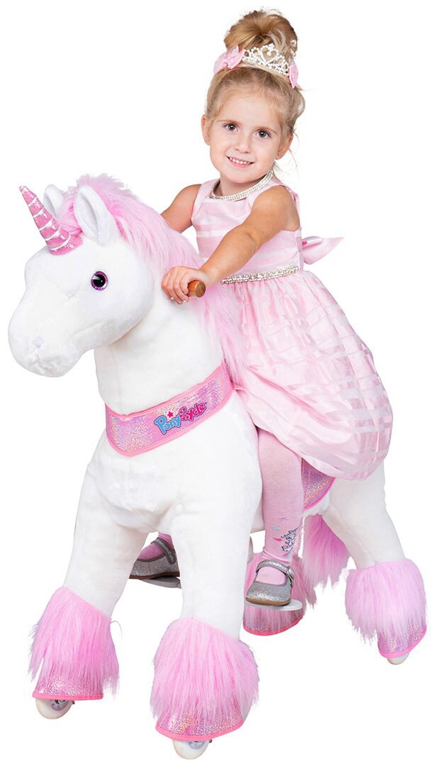 Ponycycle Sternschnuppe, U-Serie , medium, Einhorn zum Reiten, 4-8 J., Handbremse, Lenkung, rutschfeste Pedale (U-Serie) - Bild 1