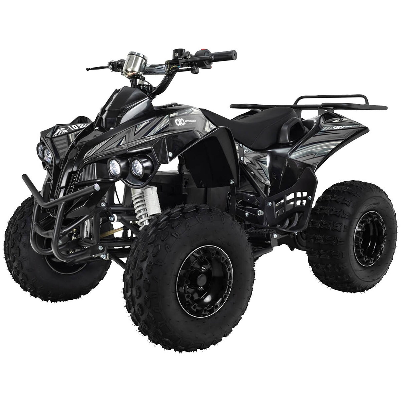 Elektro-Kinderquad S-10, Pocket-Quad mit 1000 Watt, Federung, Scheiben-/Trommelbremsen, bis 20 km/h (sw/rot) | 04056551236852