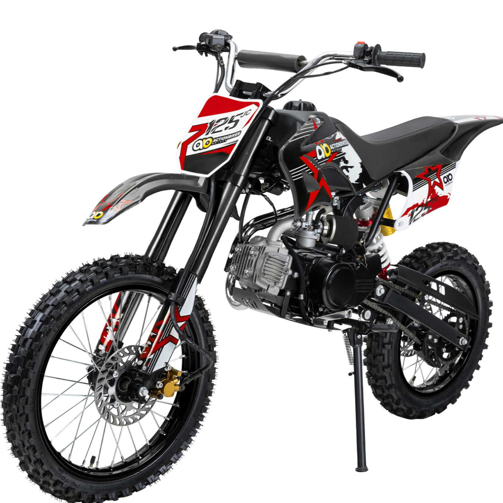 Jugend-Crossbike JC125, Benzin-Jugendmotorrad, 125 ccm, 17/14-Reifen, 4-Takt-Motor, 80 km/h, ab 14 J. (Schwarz) | 01101098609317