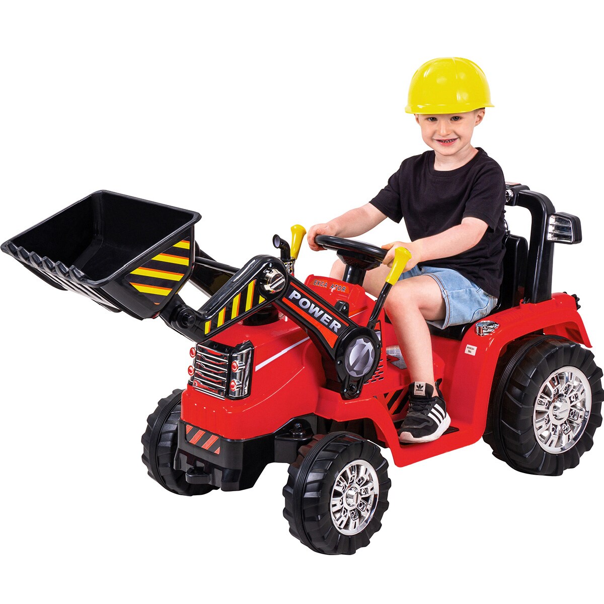 Kinder-Elektro-Radlader ZP1005, 2 x 25-Watt-Motor, Fernbedienung, LED, Bremsautomatik, Hupe, 12 V (Rot) - Bild 1