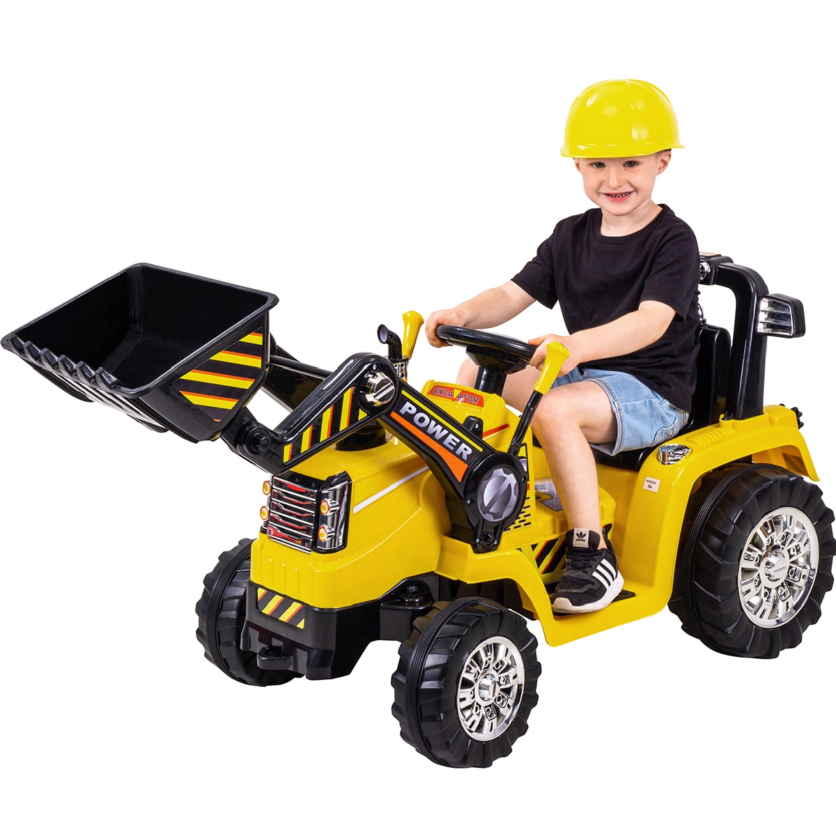 Kinder-Elektro-Radlader ZP1005, 2 x 25-Watt-Motor, Fernbedienung, LED, Bremsautomatik, Hupe, 12 V (Gelb) - Bild 1