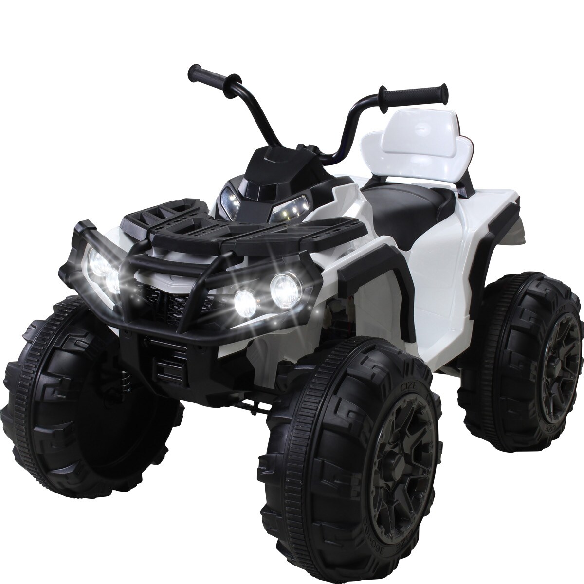 Kinderquad Bumper, Kinder-Elektroauto mit Fernbedienung, 70 Watt, Stoßdämpfer, Bremsautomatik, LED (Weiß) | 04056551041715