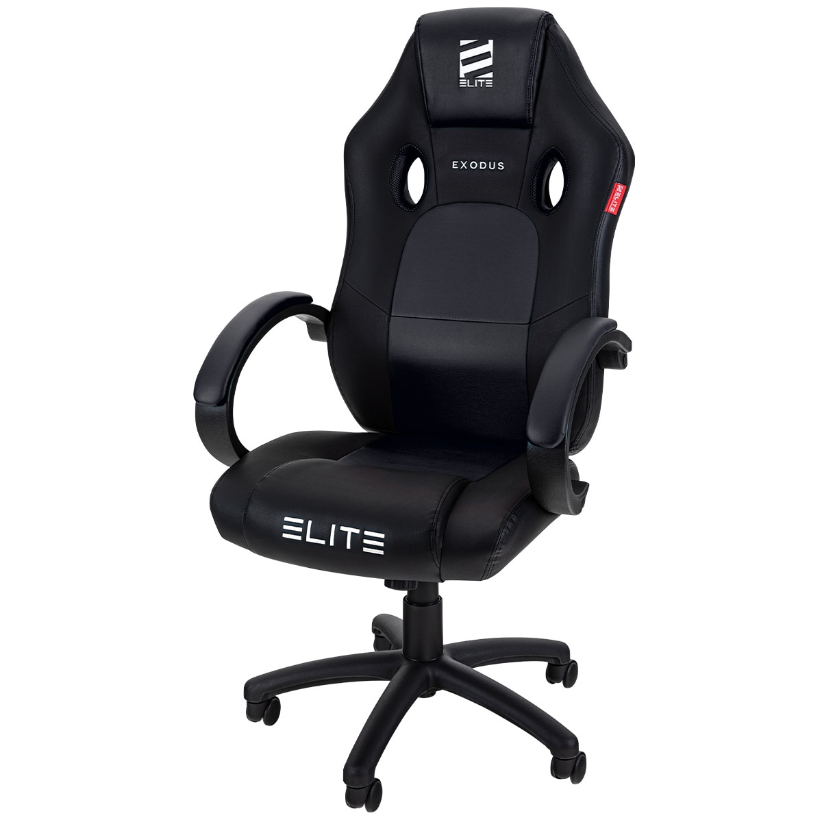 ELITE Gaming-Stuhl EXODUS, Memory-Schaum, extra hohe R&uuml;ckenlehne, Wippmechanik, Armpolster, MG100 (Schwarz) - Bild 1