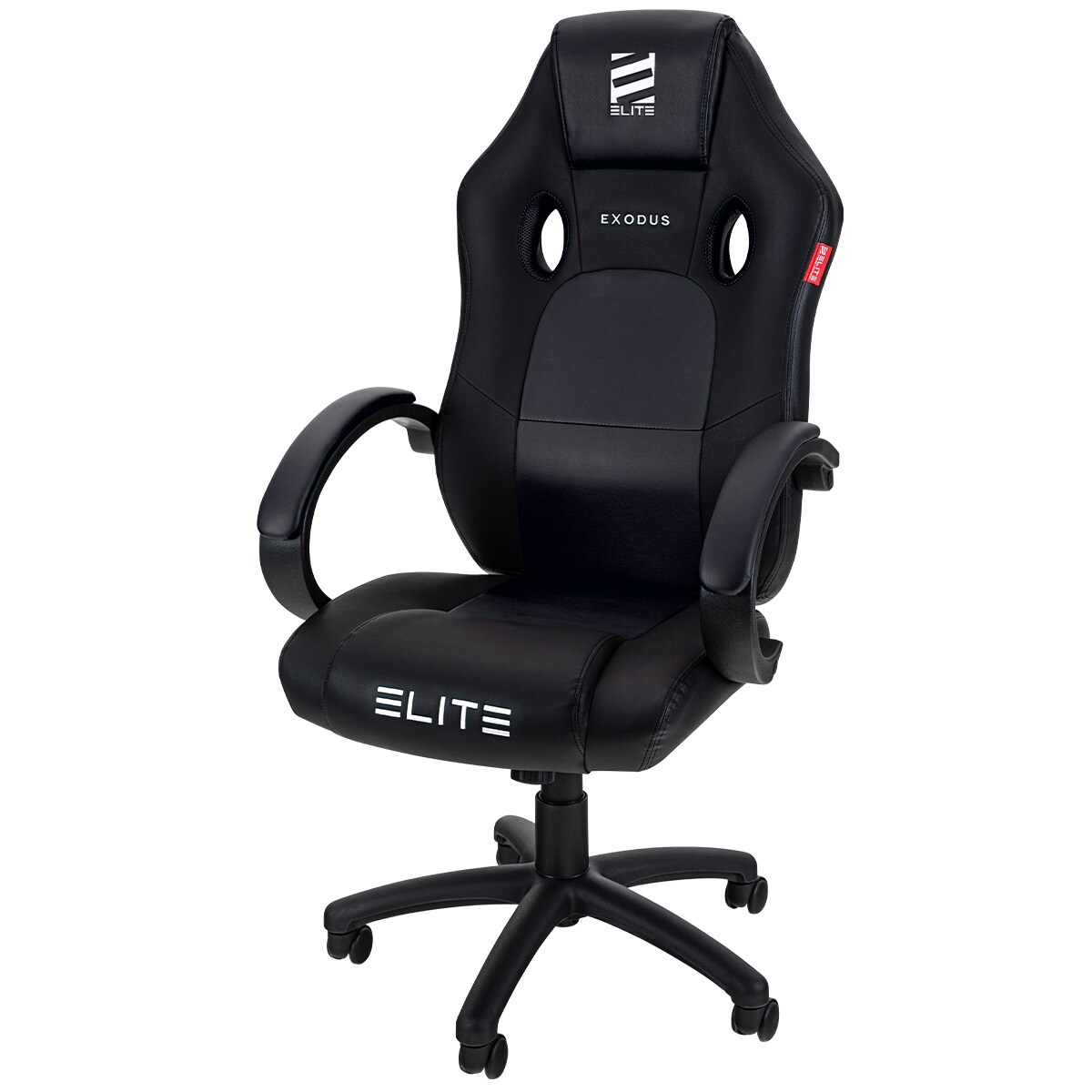 ELITE Gaming-Stuhl EXODUS, Memory-Schaum, extra hohe Rückenlehne, Wippmechanik, Armpolster, MG100 (Schwarz)