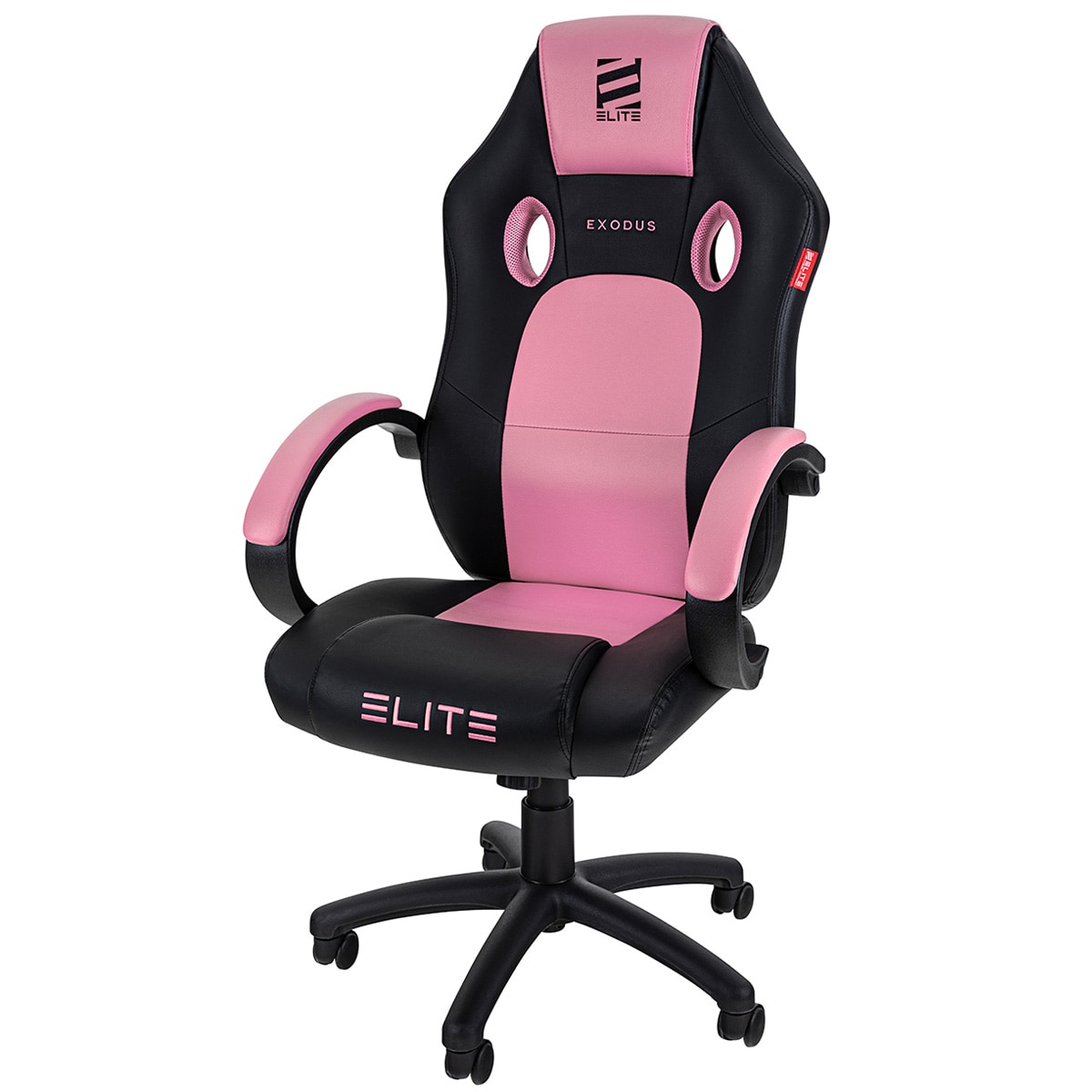 ELITE Gaming-Stuhl EXODUS, Memory-Schaum, extra hohe R&uuml;ckenlehne, Wippmechanik, Armpolster, MG100 (Schwarz/Pink) - Bild 1