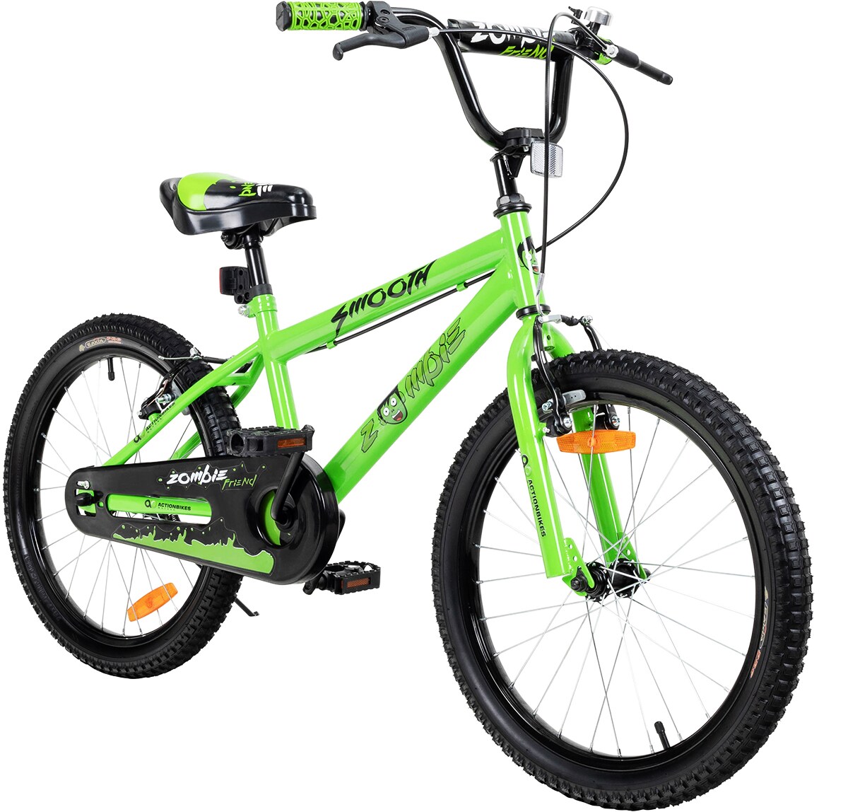 Actionbikes Kinderfahrrad Zombie 20 Zoll, V-Brake-Bremsen, Seitenständer, Reflektoren, Kettenschutz | 04056551046086