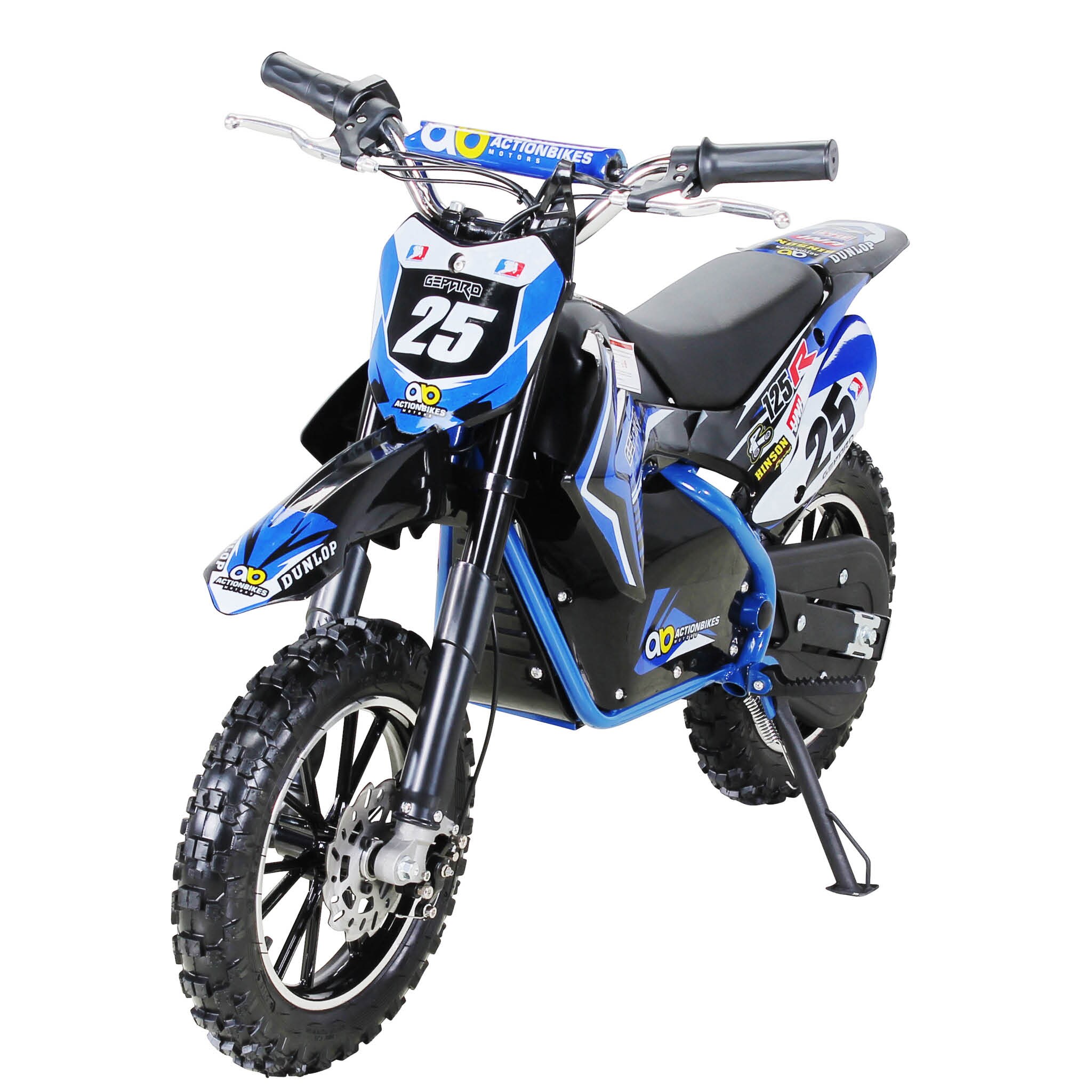 Kinder-Crossbike Gepard, Elektro-Kindermotorrad, 500 Watt, bis 24 km/h, verst&auml;rkte Gabel, ab 8 J. (Blau) - Bild 1
