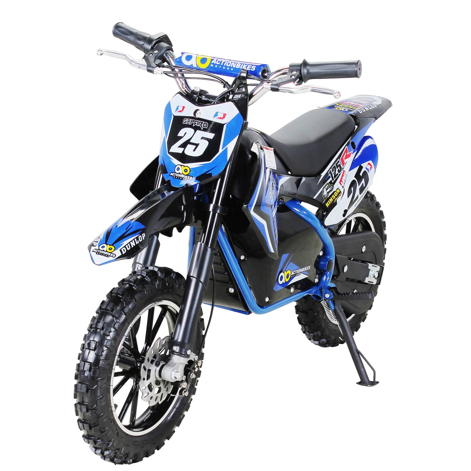 Kinder-Crossbike Gepard, Elektro-Kindermotorrad, 500 Watt, bis 24 km/h, verstärkte Gabel, ab 8 J. (Blau)