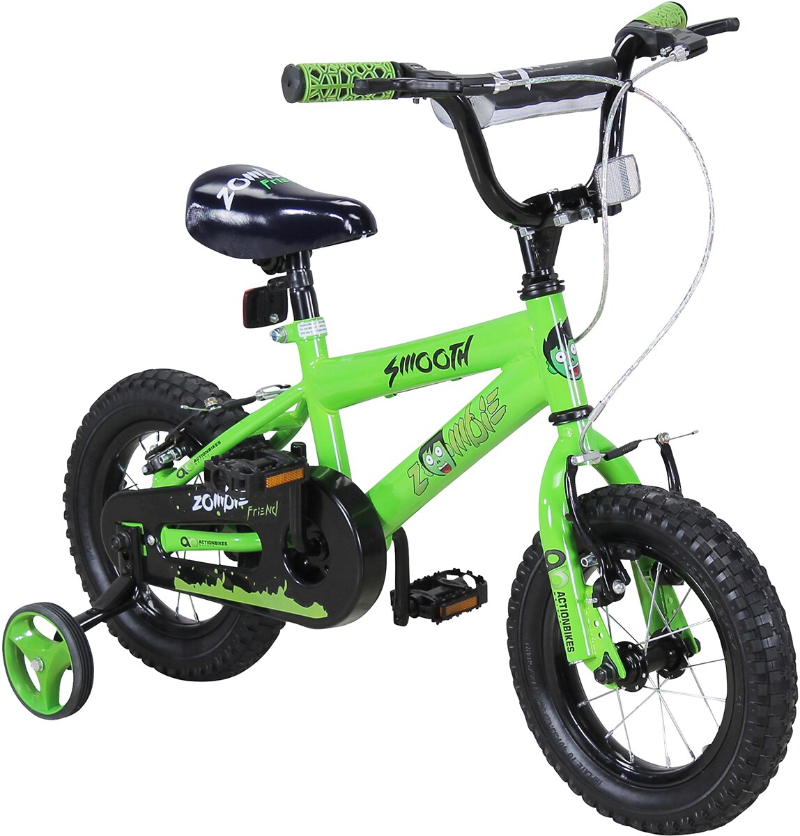 Actionbikes Kinderfahrrad Zombie 12 Zoll, V-Brake-Bremsen, höhenverstellbar, Stützräder, Reflektoren | 04056551046451