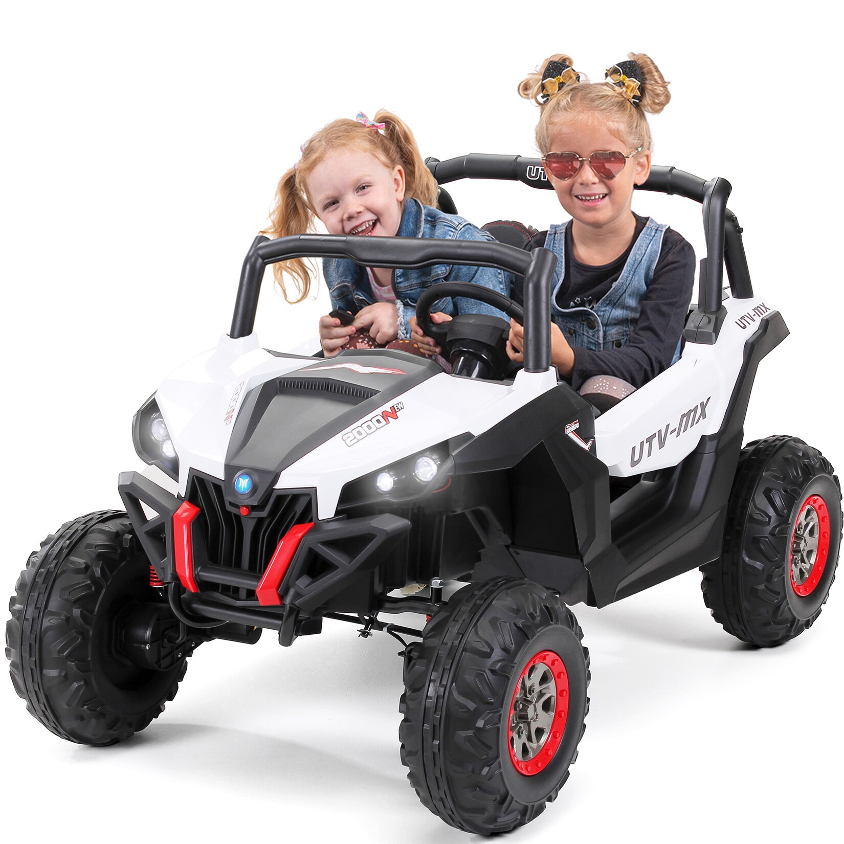 Kinder-Elektroauto UTV Buggy MX Allrad 4x4 (Schwarz Weiß)