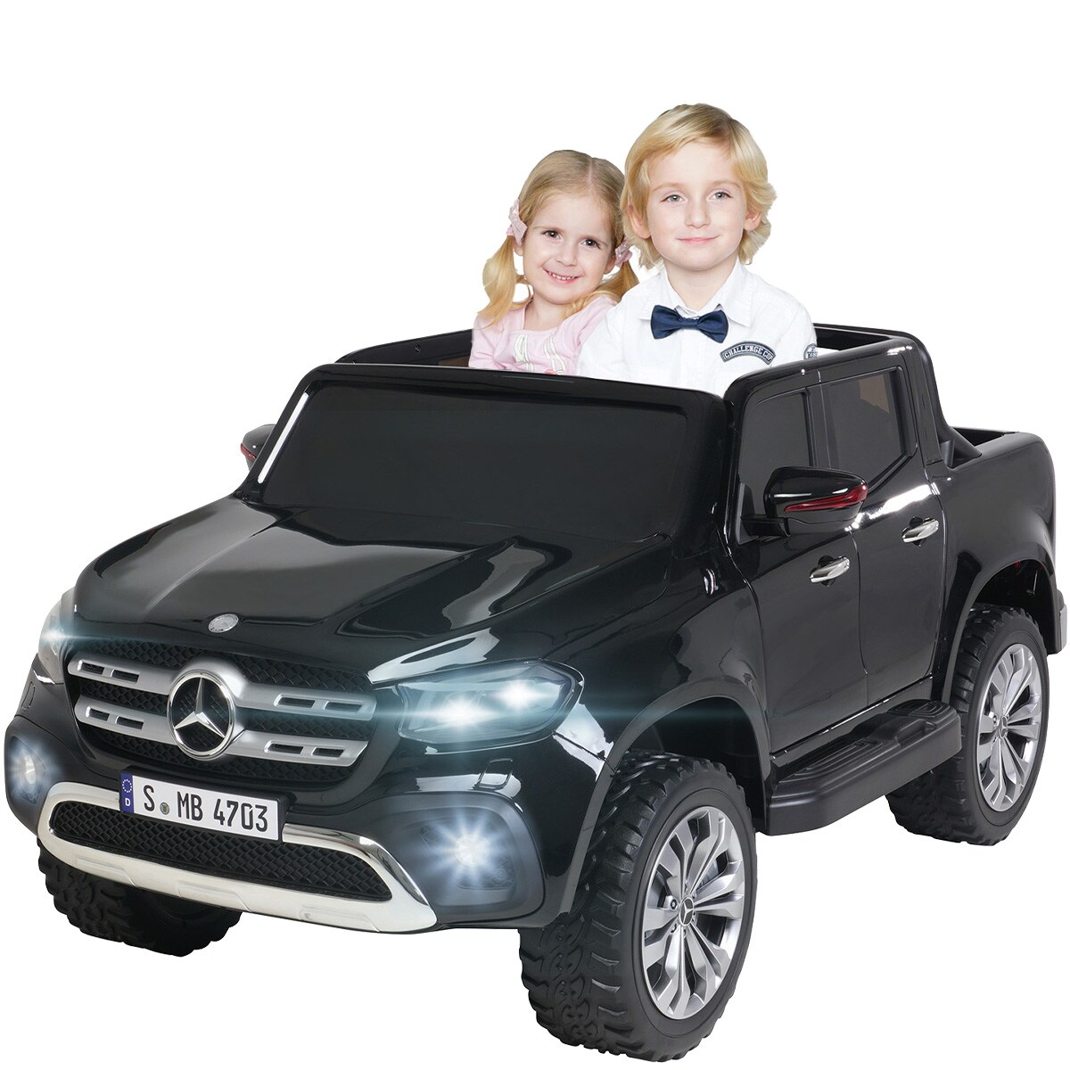 Kinder-Elektroauto Mercedes Benz X-Klasse 470 Allrad Lizenziert f&uuml;r 2 Personen (Schwarz/Lackiert) - Bild 1