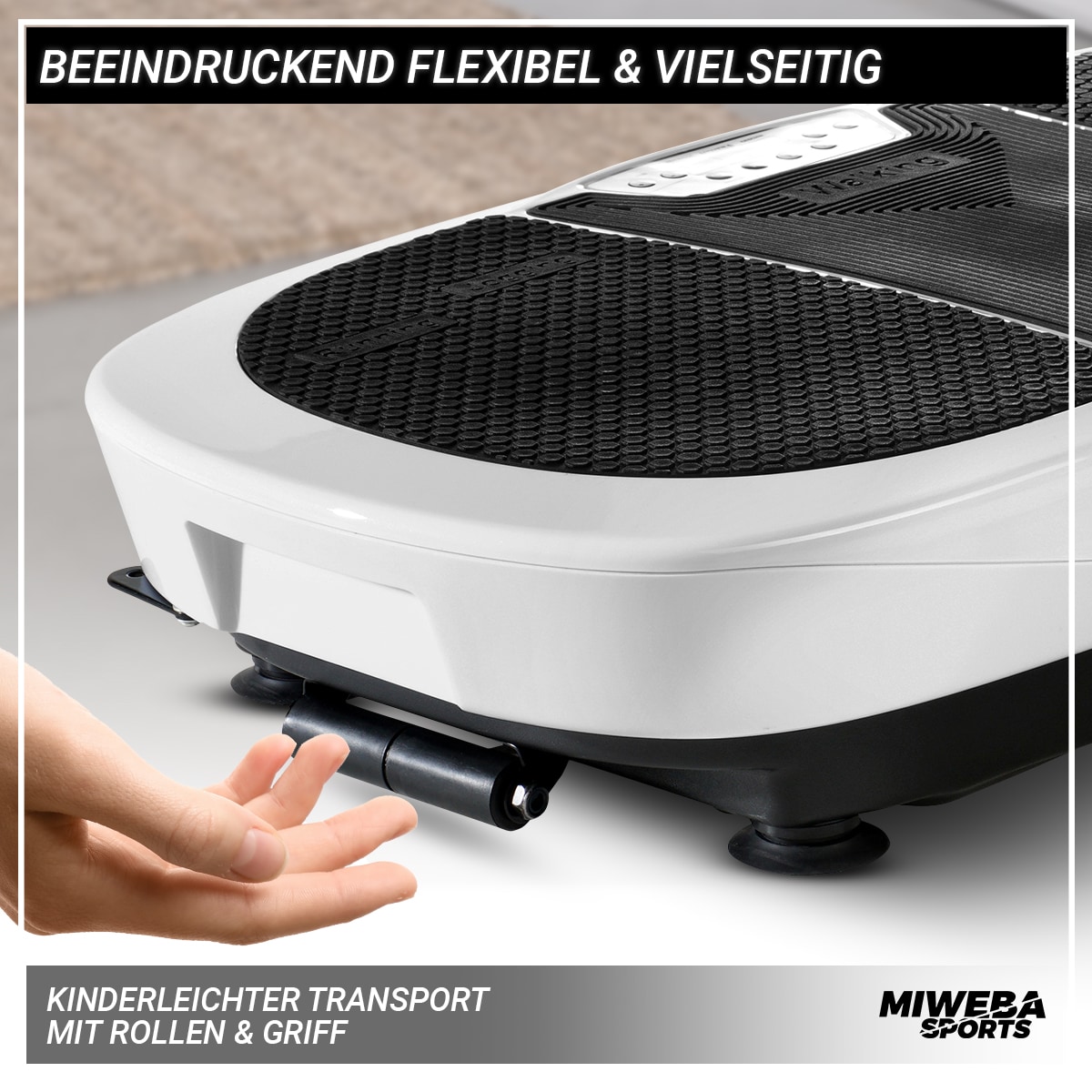 Miweba Sports Vibrationsplatte MV200, 3D-Vibration, Fernbedienung,  Bluetooth, Display, 2 x 200 Watt (Schwarz) online kaufen bei Netto