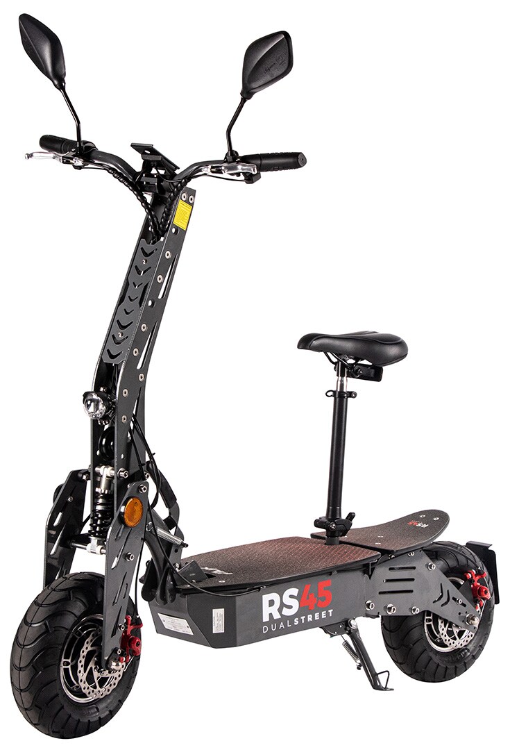 eFlux RS45 Pro E-Scooter, mit Stra&szlig;enzulassung, Sitz, 45 km/h, 2.000 Watt, Allrad-Antrieb, klappbar (Grau) - Bild 1