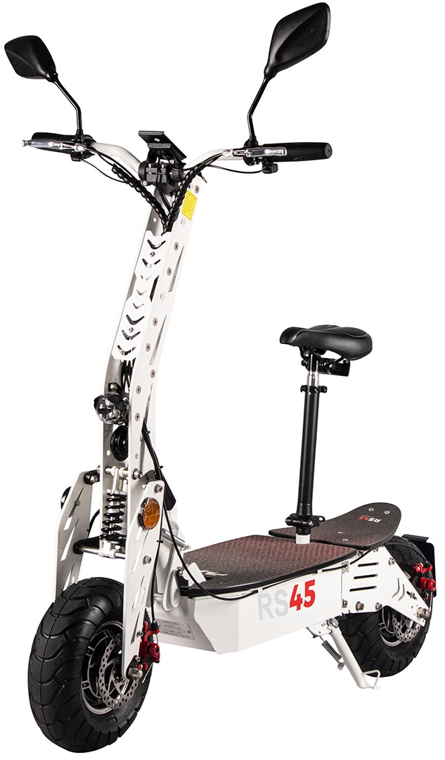 eFlux RS45 Pro E-Scooter, mit Stra&szlig;enzulassung, Sitz, 45 km/h, 2.000 Watt, Allrad-Antrieb, klappbar (Wei&szlig;) - Bild 1