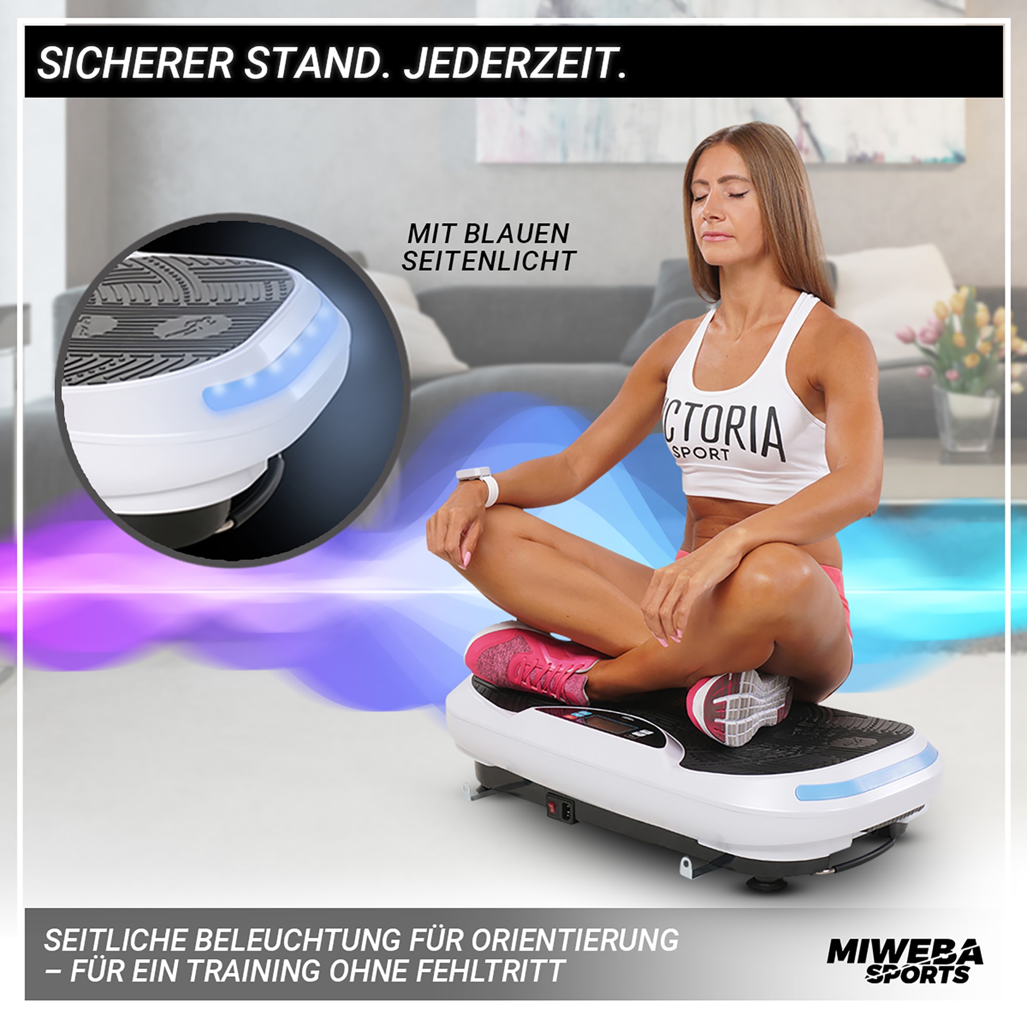 Miweba Sports Vibrationsplatte MV300, 4D-Wave-Vibration, Fernbedienung, 800  Watt, 16 Stufen, LED (Wei) online kaufen bei Netto