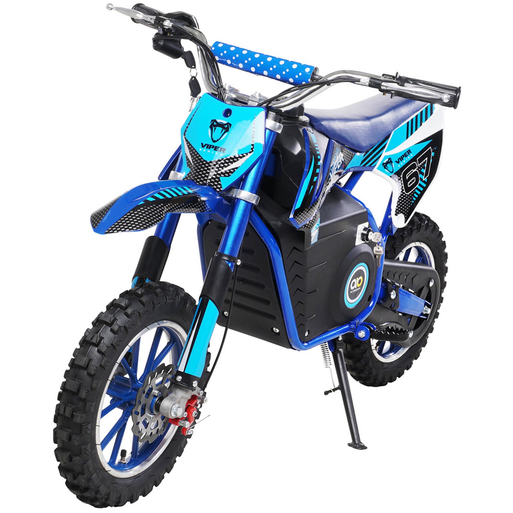 Kinder-Crossbike Viper, Elektro-Kindermotorrad, 1000 Watt, bis 24 km/h, Scheibenbremsen, ab 8 Jahren (Blau)