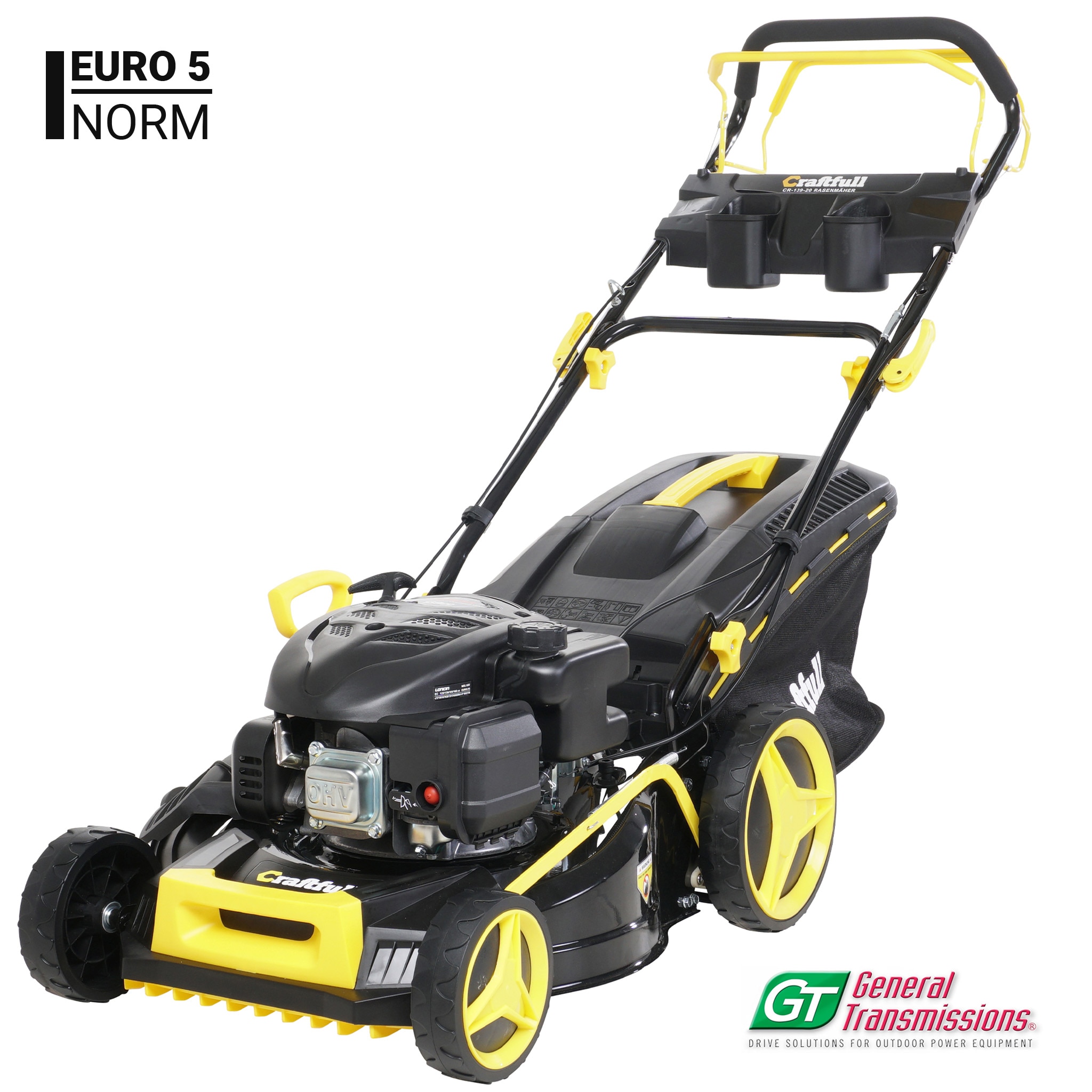 Craftfull Premium Benzin-Rasenm&auml;her CR-139-20, 5in1, GT-Leichtlaufgetriebe, 139-cc-Motor, Easy-Clean - Bild 1
