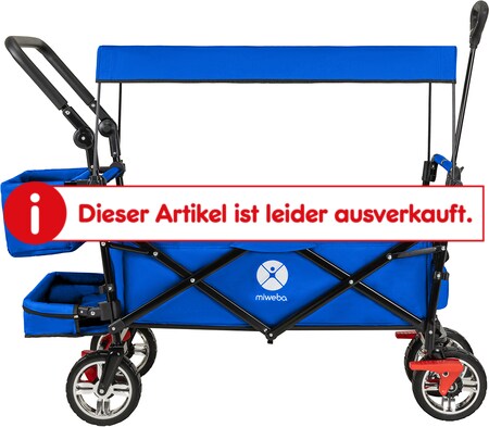 Miweba Bollerwagen MB-20 faltbar, Sonnendach, Schiebe- und Zugstange,  Stauraumverlängerung, 360°-Räder (Blau) bei Marktkauf online bestellen