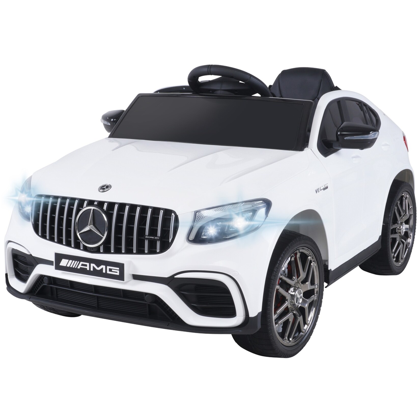 Kinder-Elektroauto Mercedes AMG GLC 63S Coupé, 4×4-Antrieb, Fernbedienung, 140 Watt, LED, EVA-Reifen (Weiß) | 04056551083302