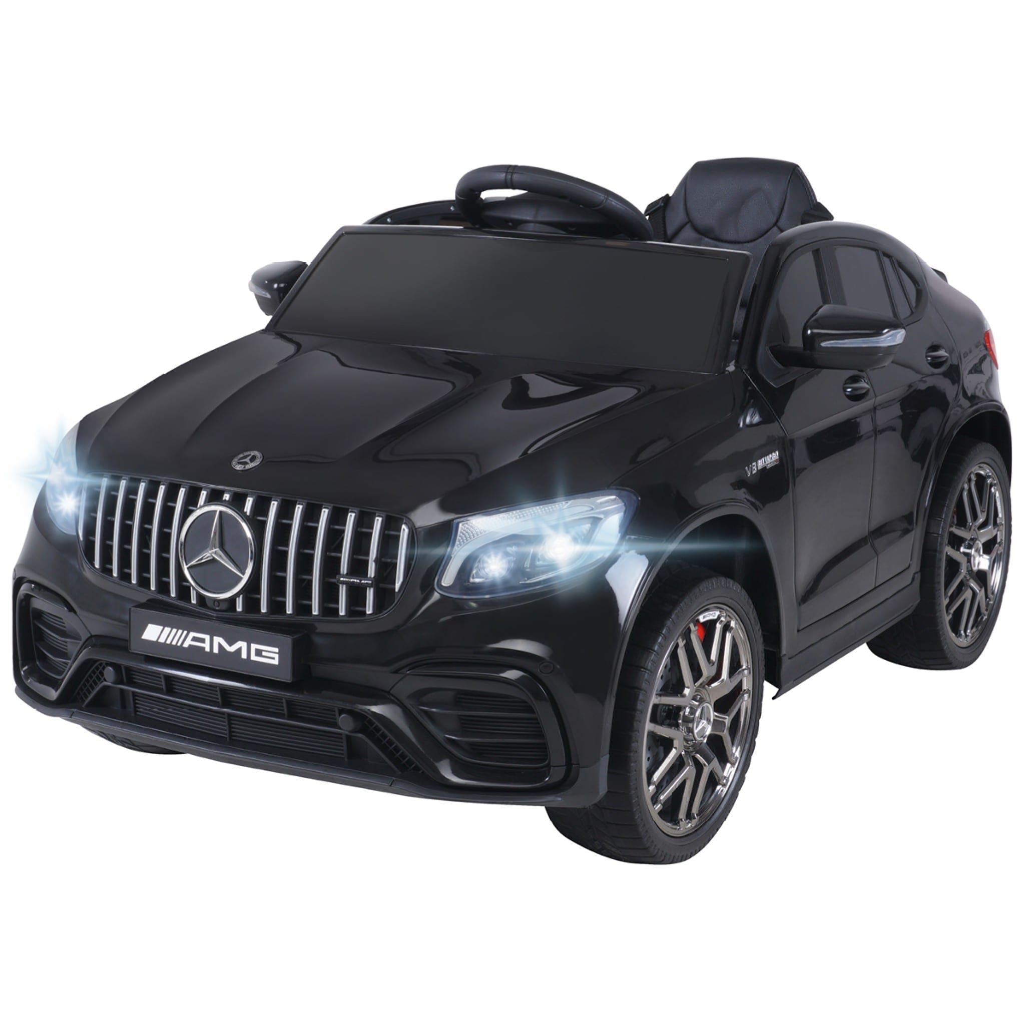 Kinder-Elektroauto Mercedes AMG GLC 63S Coup&eacute;, 4x4-Antrieb, Fernbedienung, 140 Watt, LED, EVA-Reifen (Schwarz) - Bild 1