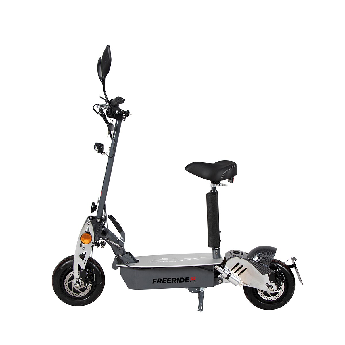 eFlux Freeride X2, E-Scooter mit Stra&szlig;enzulassung, Hub-Version, Sitz, 2500 Watt, 45 km/h, Easy-Fold (Grau) - Bild 1
