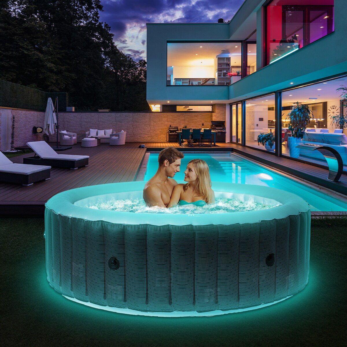Miweba MSpa Whirlpool Comfort Starry C-ST061, Whirlpool aufblasbar mit LED-Licht, 6 Personen - Bild 1
