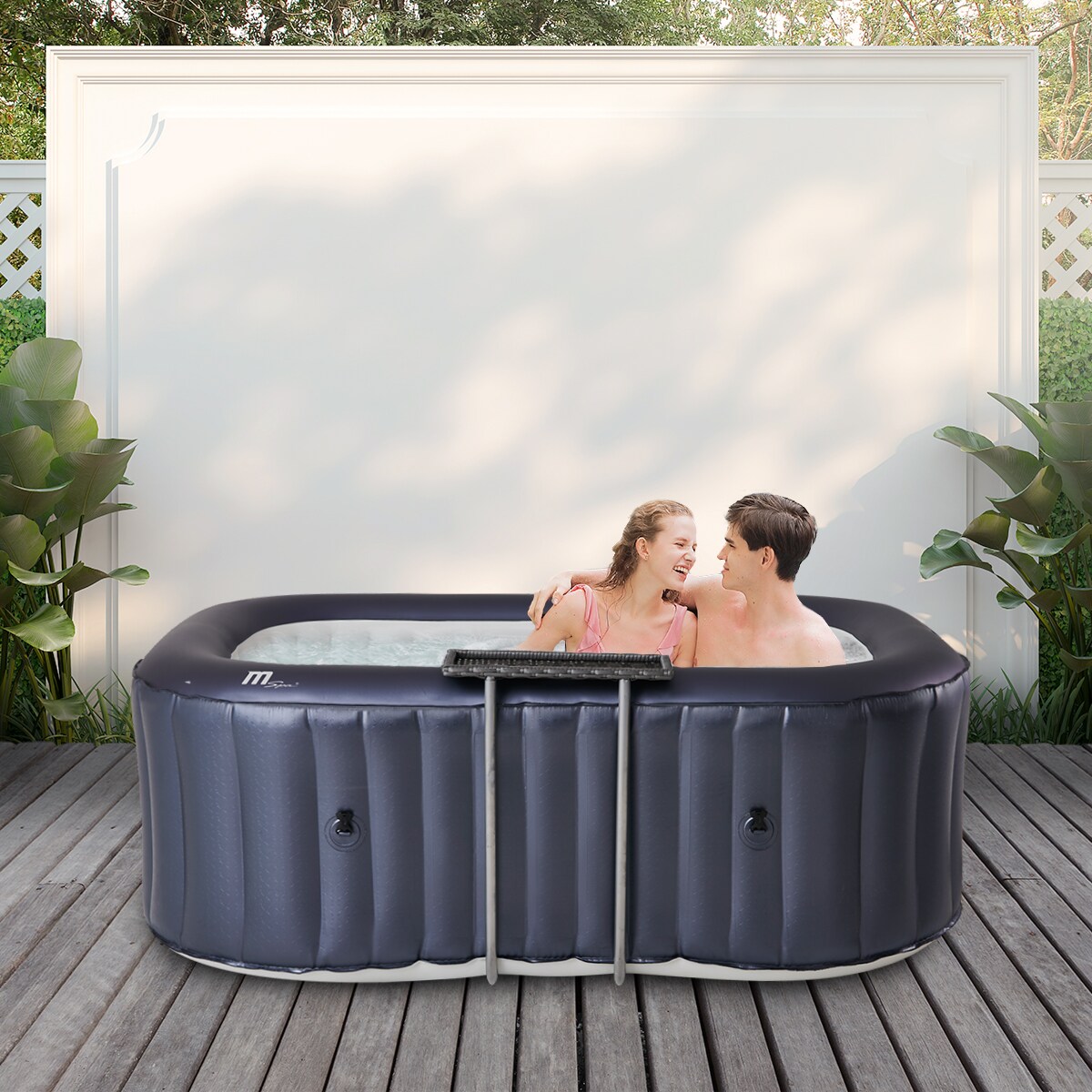 Miweba MSpa Whirlpool Urban Nest U-NE021 Rattan-Tisch M-ONE und Ozon-UV-C-Desinfektion 2 Personen - Bild 1