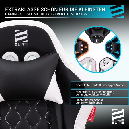 ELITE Gaming-Stuhl für Kinder PULSE, ergonomisch, bis 120kg