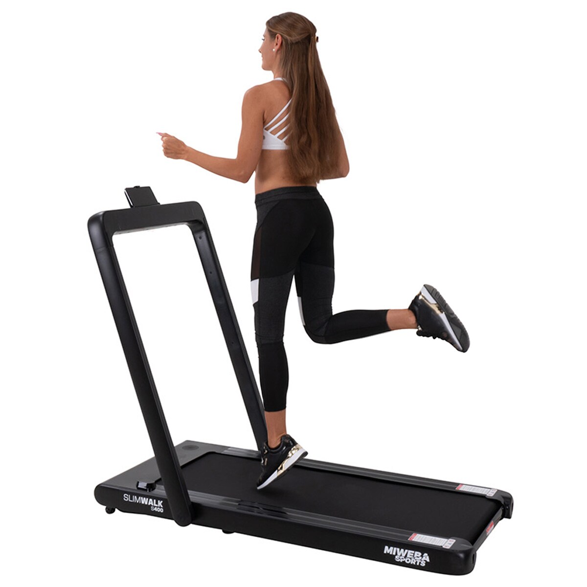Miweba Sports Laufband SlimWalk S400, schlankes Design, klappbar und platzsparend, Bluetooth, 2,25 PS (Schwarz) - Bild 1