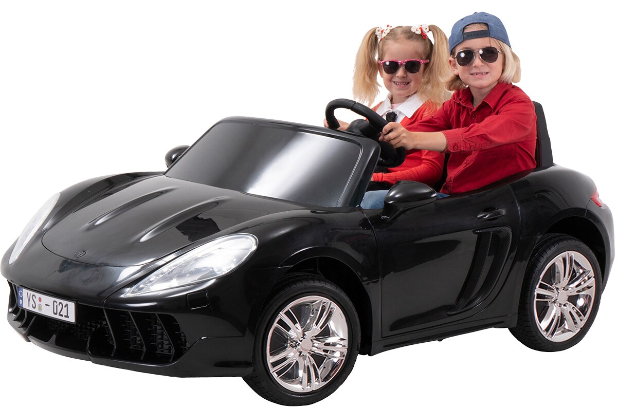 Kinder-Elektroauto Supercar XXL, 2 Ledersitze, 7 km/h, 12V, 2x50 Watt, Touch-Display, EVA-Reifen (Schwarz) - Bild 1
