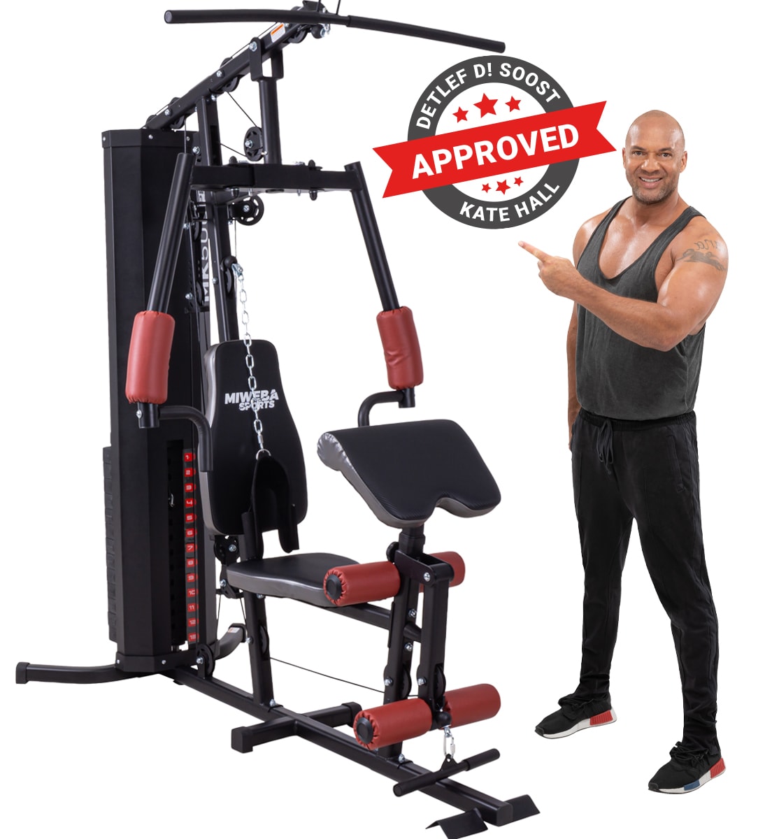 Miweba Sports 50in1-Kraftstation MK500 Pro, Fitnessstation mit ca. 60 kg Seilzug, Butterfly, Zugturm - Bild 1