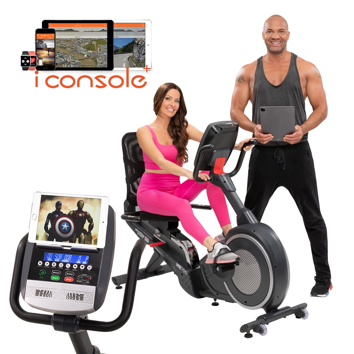 Miweba Sports Liegeergometer ME700, Heimtrainer mit Herzfrequenzkontrolle, Lautsprecher, Pulssensor - Bild 1