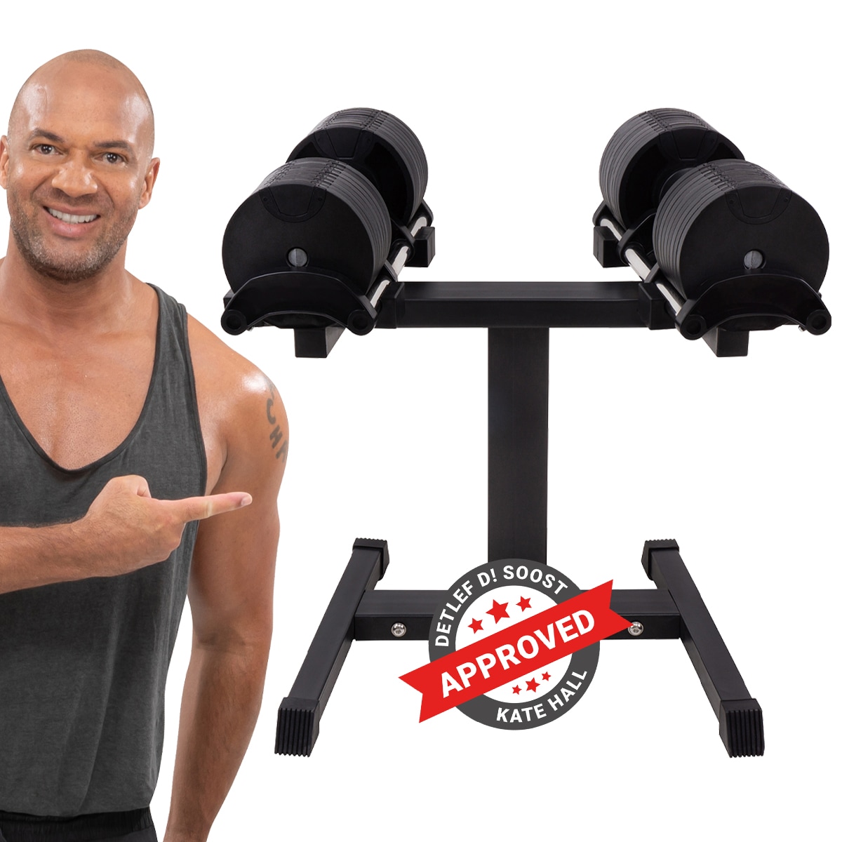 Miweba Sports Hantelst&auml;nder f&uuml;r verstellbare Kurzhanteln VH100/VH200, Stahl, stabile Hantelablage - Bild 1