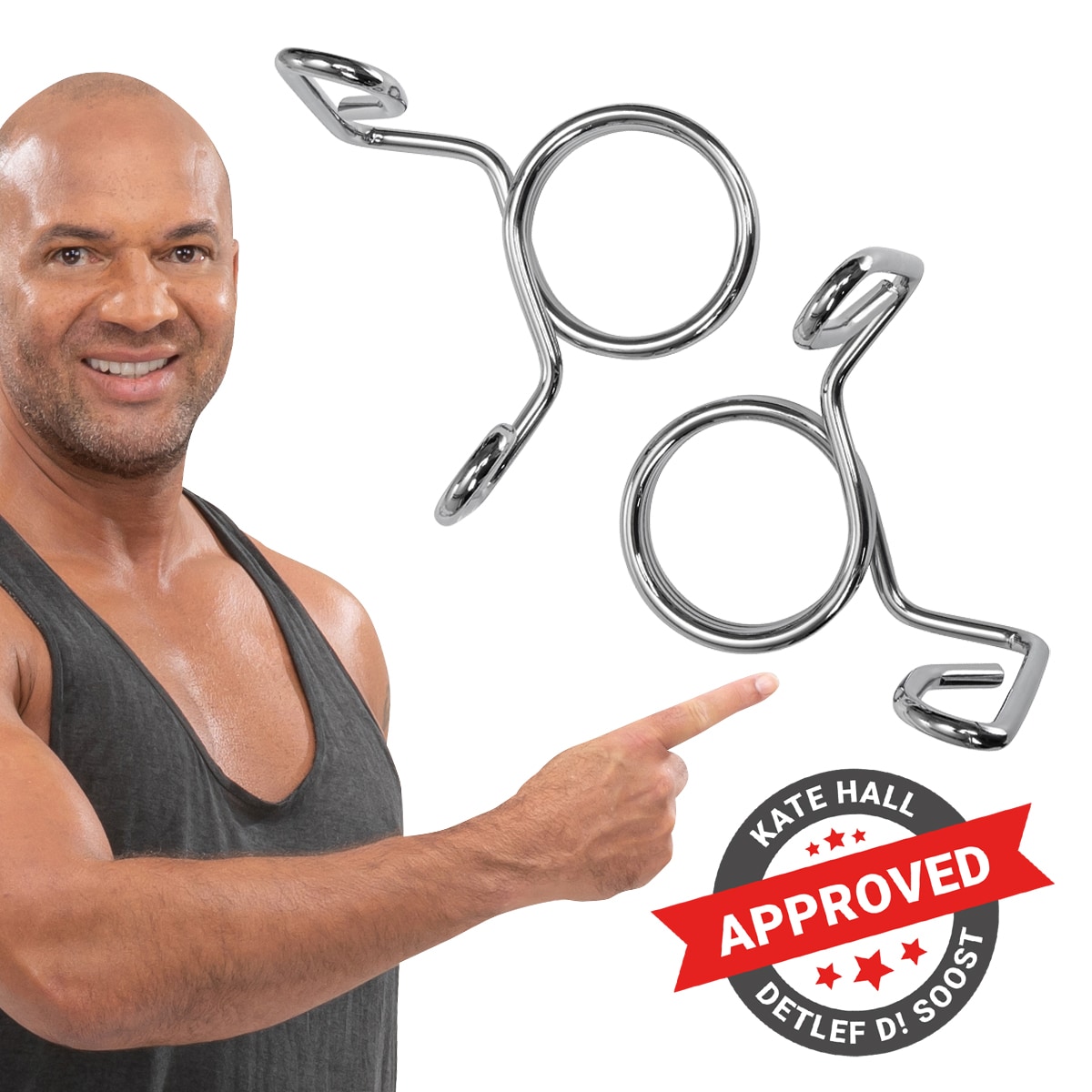 Miweba Sports Federverschluss, 2er-Set, f&uuml;r Olympiastangen mit &oslash; 50/51mm, Hantelverschluss aus Stahl - Bild 1